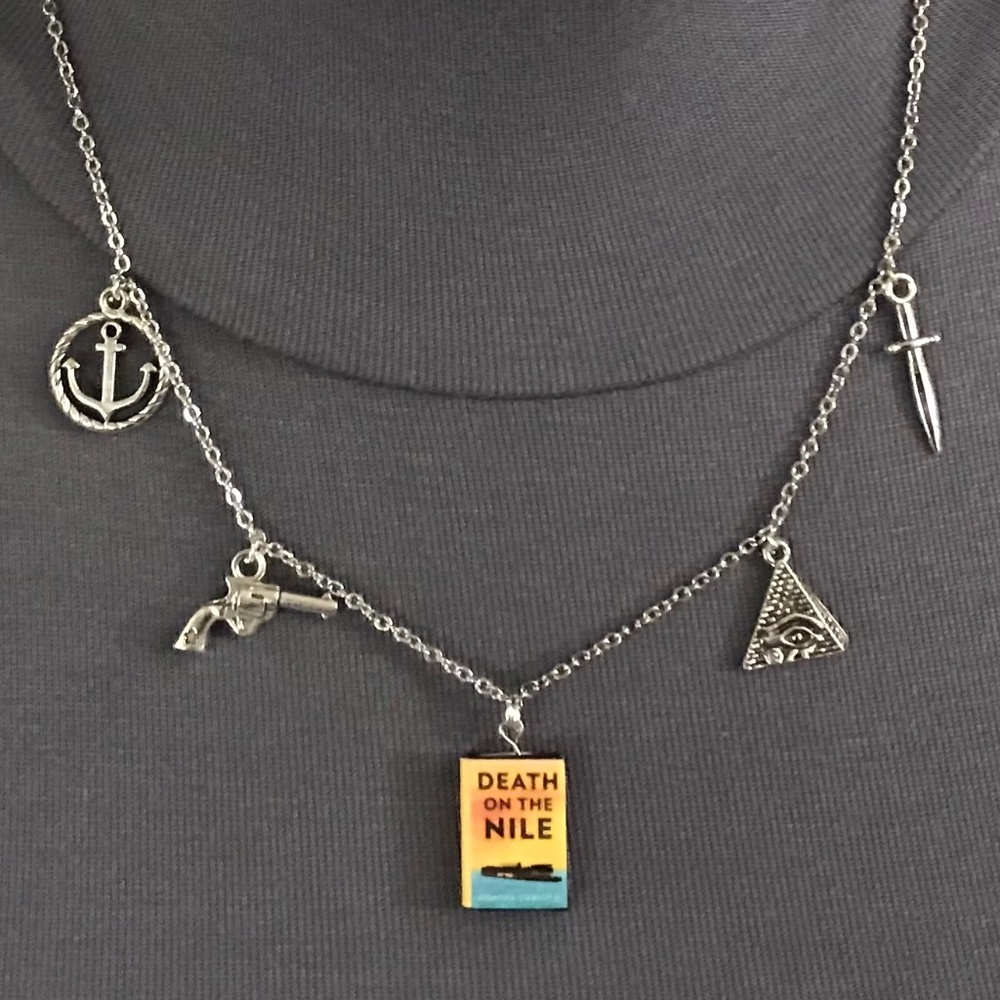 Death on the Nile by Agatha Christie Handmade Literature Necklace, Book Cover